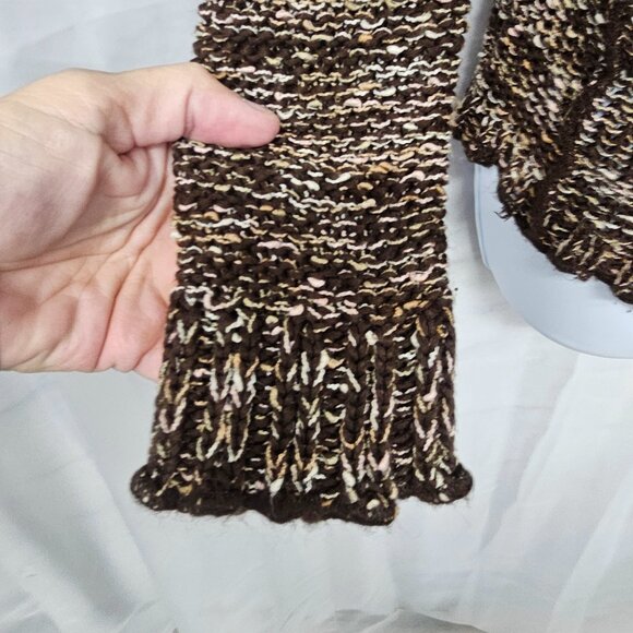 BCBGMaxAzria Cardigan Sweater Hooded Brown Fairy Grunge Cottage S - Picture 3 of 10